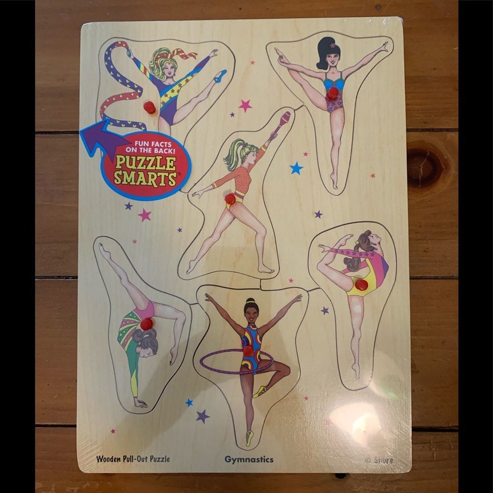 NewSealed/Plastic Wooden Gymnastics Pull-OutPuzzle